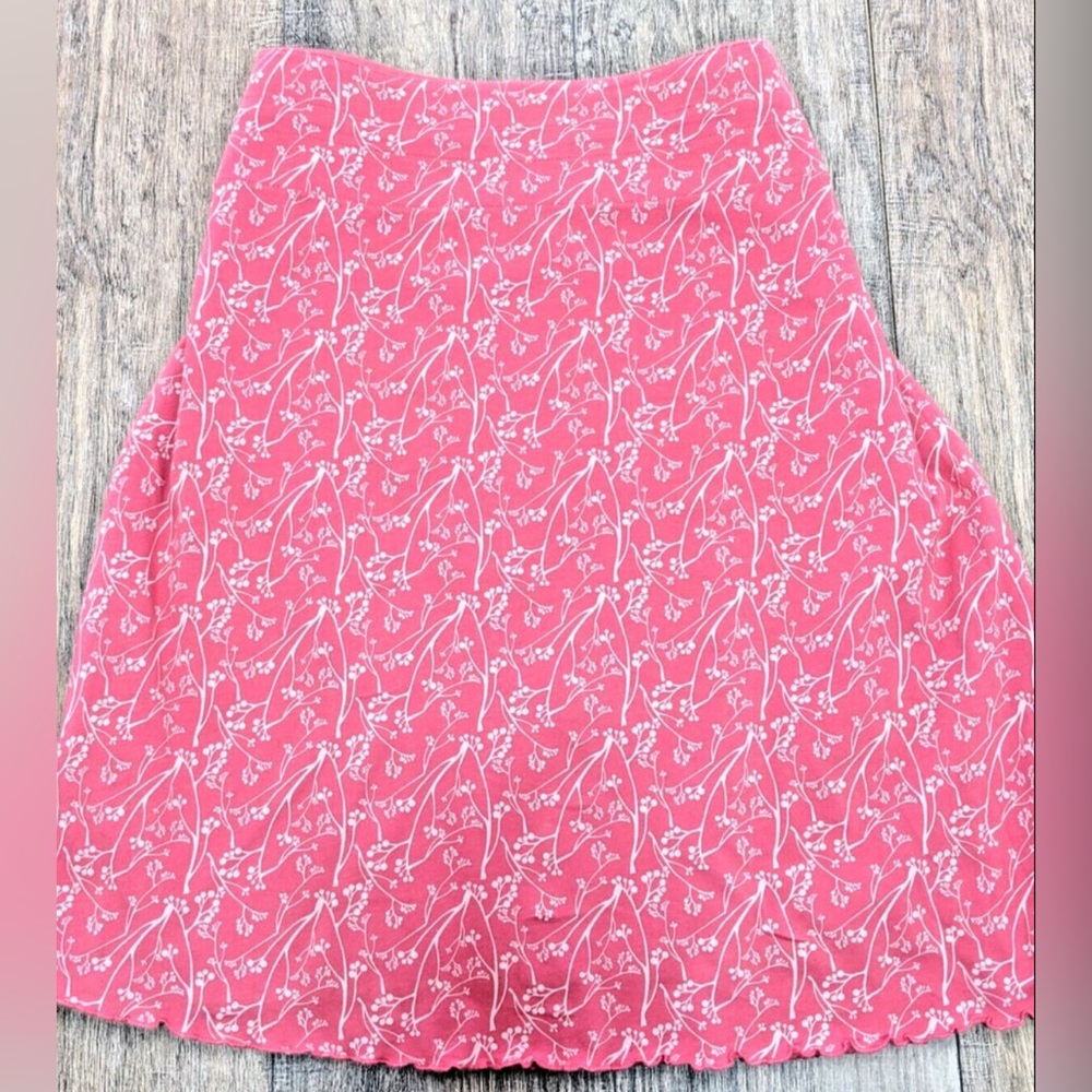 Kathmandu Pink Floral Midi A-Line Skirt